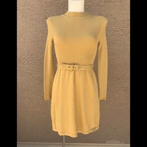 Free People gold sweater dress